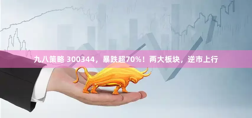 九八策略 300344，暴跌超70%！两大板块，逆市上行